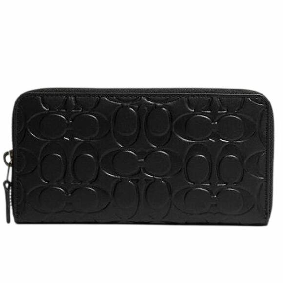 Coach Handbags - Coach Black Embossed Accordion Zip Around Wallet NWT